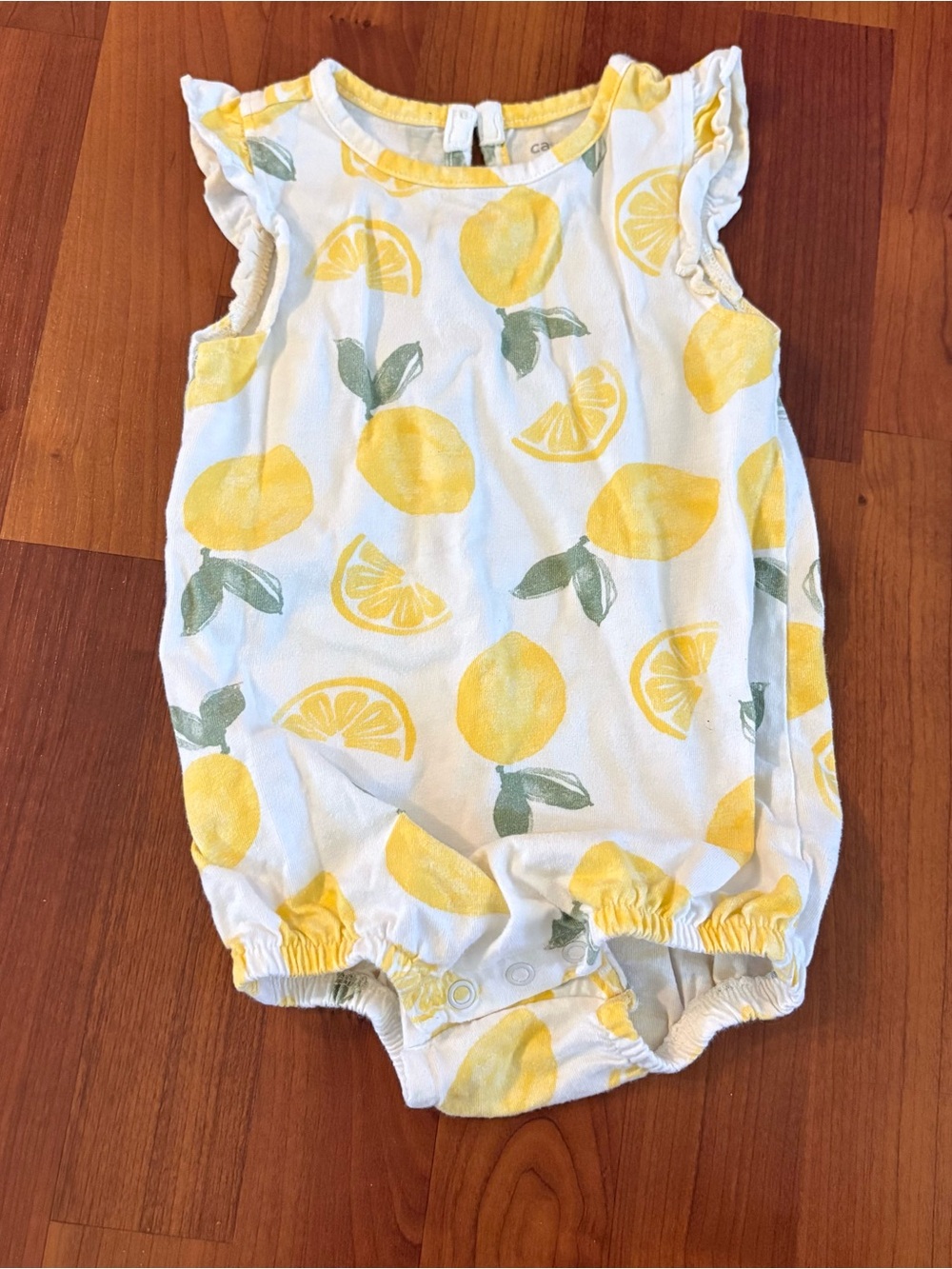 Carter's White Baby Lemon Print Sleeveless Bodysuit